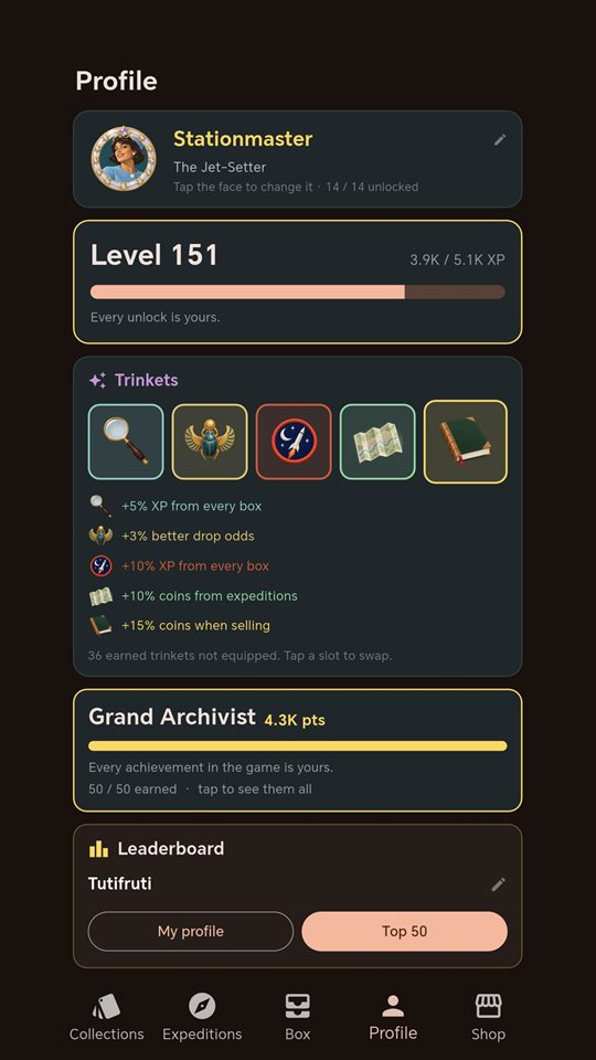 The profile screen